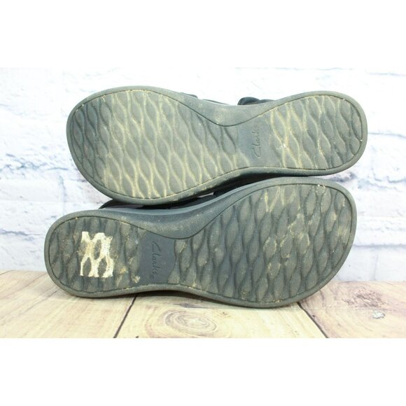 Clarks Arla Meg Cloudsteppers Black Nylon Cushioned Flat Sandals Size 9 M - Picture 9 of 9